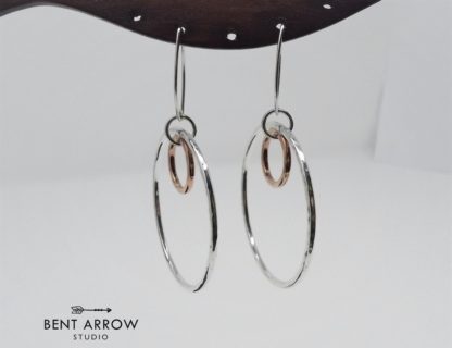 Silver & Bronze Hoop Earrings