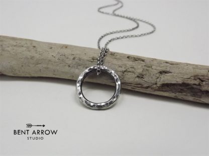 Oxidised Silver Loop Necklace