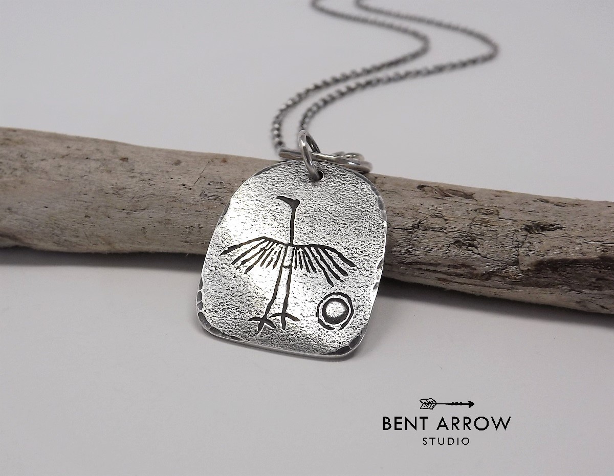 Long Big Crane Necklace from Bent Arrow Studio