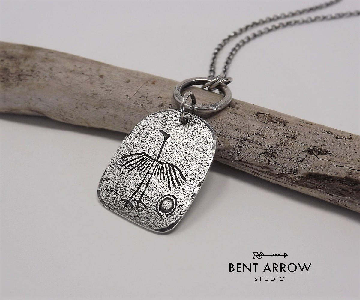 Long Big Crane Necklace from Bent Arrow Studio
