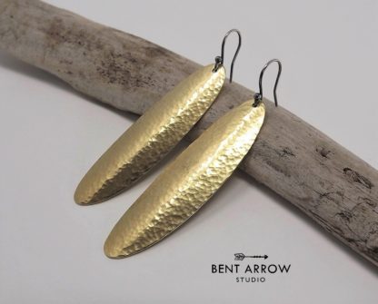 Hammered Brass Earrings