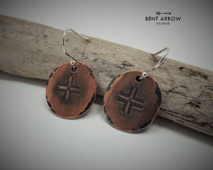 Copper Cross Earrings