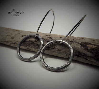 Oxidised Circle Earrings