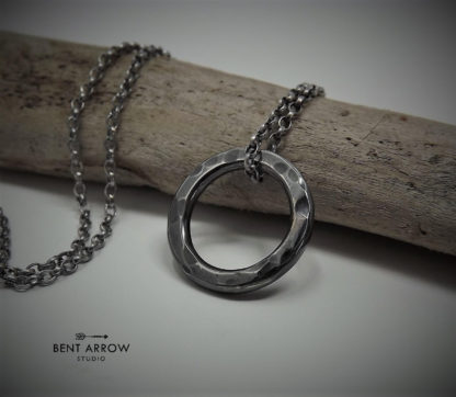 Oxidised Circle Necklace