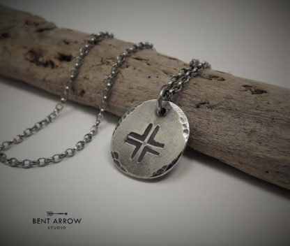 Rustic Silver Cross Necklace