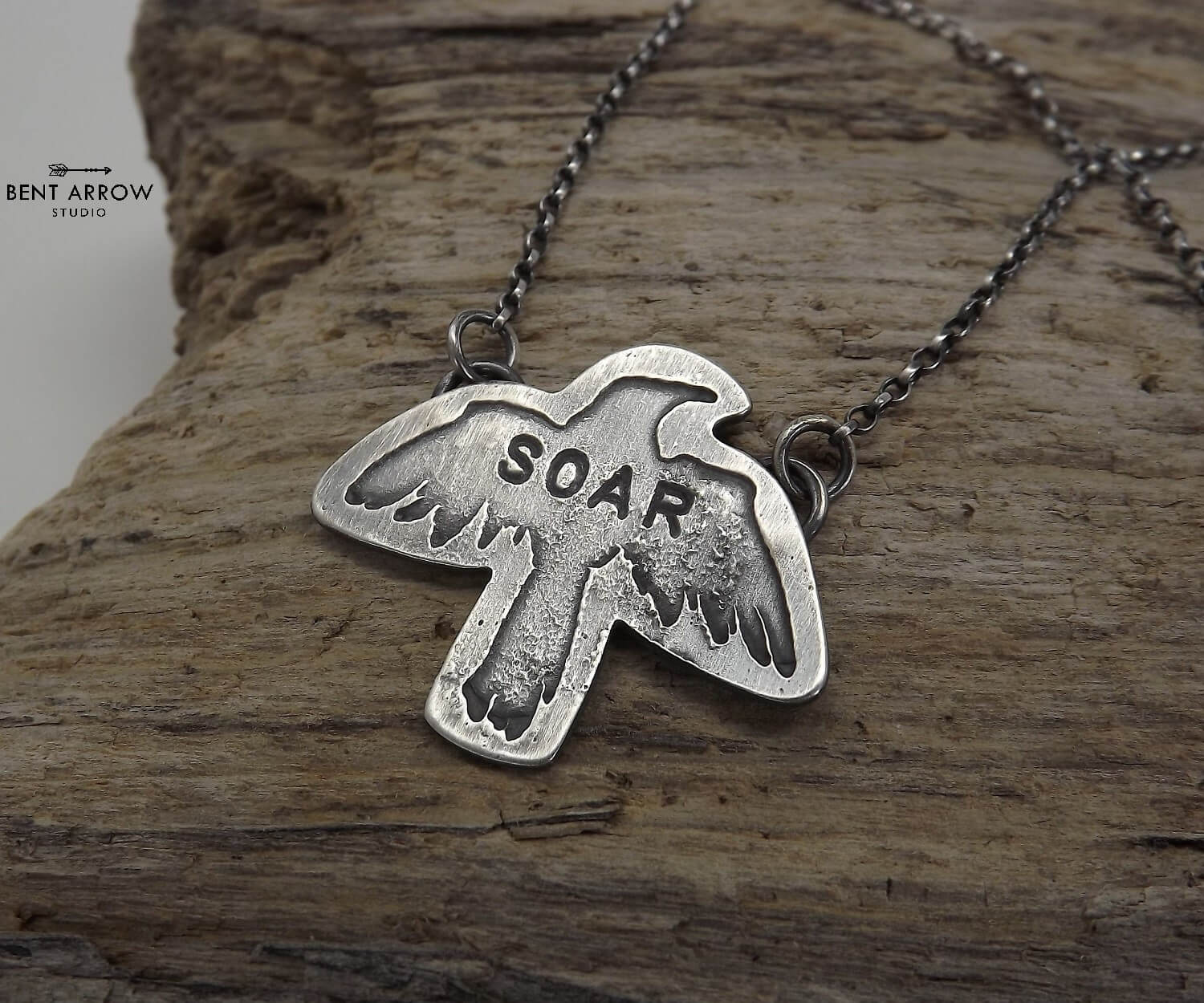 silver crow necklace