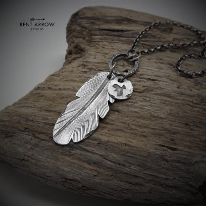 Crow Feather Charm Necklace