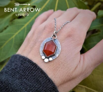 Hexagon Carnelian Pendant