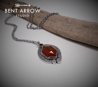 Hexagon Carnelian Pendant