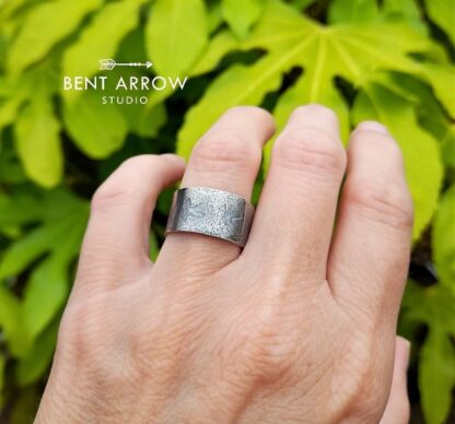 Stamped Silver Crow Ring